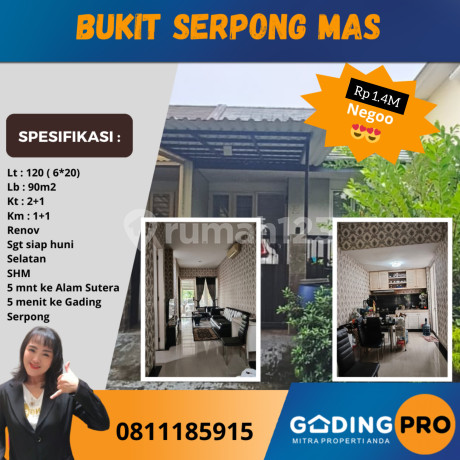 Rumah Bukit Serpong Mas Dkt Alam Sutera Gading Serpong Tangerang