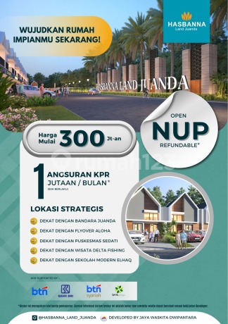 Rumah Hasbanna Land Juanda 300 Jutaan Dekat Bandara