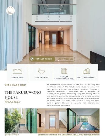 The Pakubuwono House, TOWNHOUSE, Very RARE unit, Ready to move in, TERMURAH