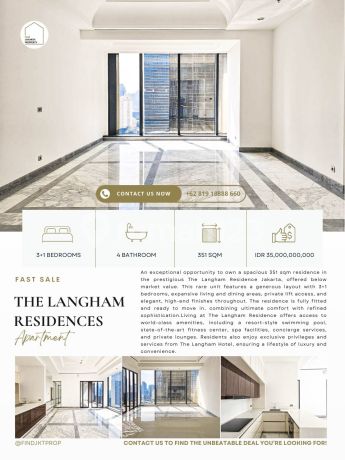 The Langham Residences, 3br 351sqm, Brand New, Fast Sale The Langham Residences, 3br 351sqm, Brand New, Fast Sale