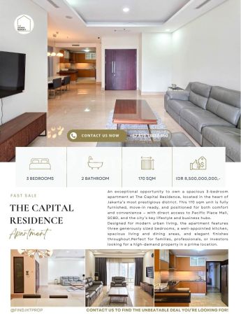 The Capital Residence, 3BR 170sqm, FAST SALE, Below Market price!