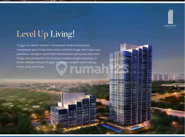 Lexington Residence Hanya Bayar Rp.25jt Lsg Huni Dekat Pondok Indah Jakarta Selatan