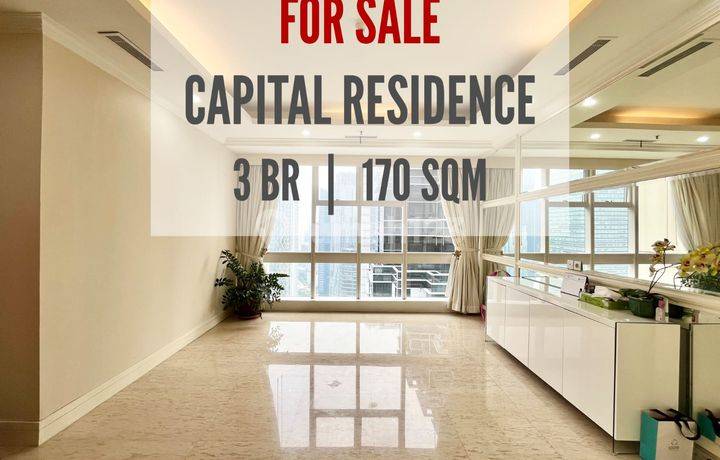 Apartement The Capital Residence Jual Cepat, 3Br, 170 Sqm, Furnished, Ready To Move In, Nice Interior Design, Direct Owner