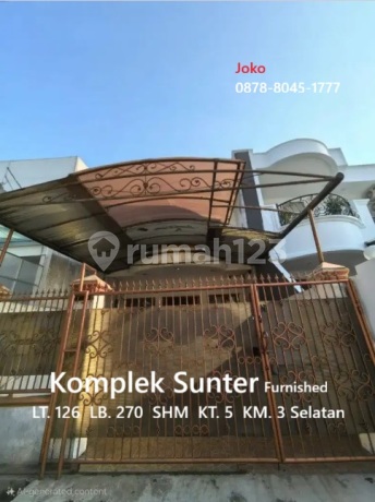 Rumah Cantik 2 Lt Full Furnished Termurah di Komplek Sunter