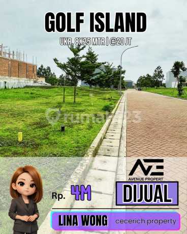 Murah Kavling Golf Island Ukr 8X25 Mtr @20 Jt