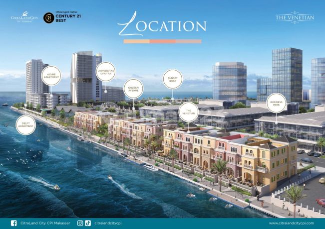 Ruko The Venetion Depan Laut Citraland City Losari CPI Di Makassar