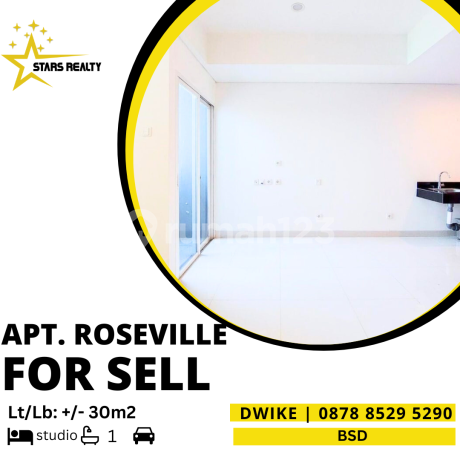 Dijual Apartemen Roseville Bsd Studio Mewah Harga Sederhana Limited