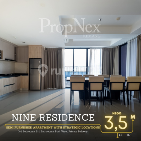 Apartement Nine Residence 3 BR Semi Furnished Bagus