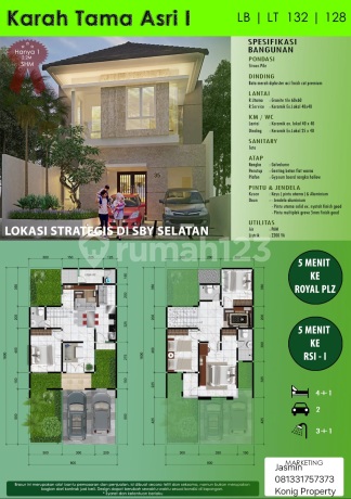 Dijual Rumah Baru Di Karah Tama Asri I, Surabaya Selatan