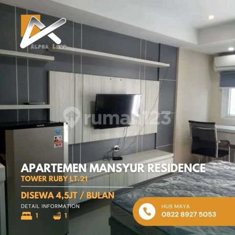 Disewa Apartemen Mansyur Residence Tower Ruby Type Studio Disewa Apartemen Mansyur Residence Tower Ruby Type Studio