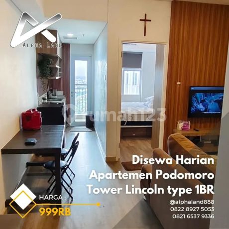 For Rent Daily, Monthly, Yearly Podomoro Medan Lincoln Tower Apartment