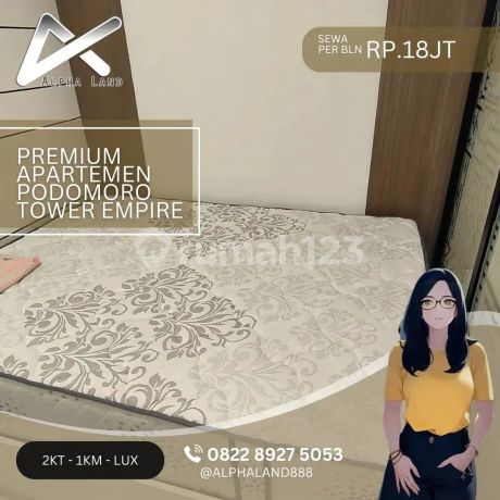 For Rent Luxury Apartment Unit Podomoro Empire Medan 2 Bedroom Type