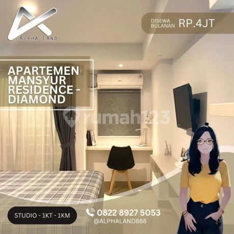 Disewakan Apartemen Type Studio 
Diamond Tower Mansyur