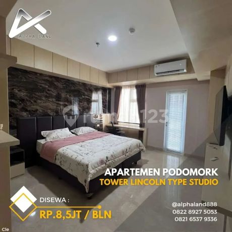 Disewakan 1 Unit Apartement Podomoro Tower Lincoln (Diatas Mall Delipark) Type Studio