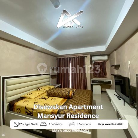 Disewa Apartemen Mansyur Residence Type Studio