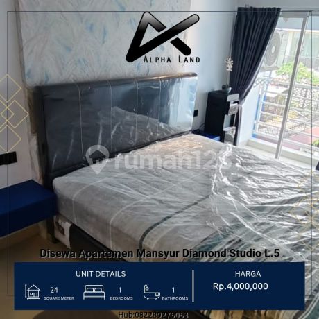 For Rent: Mansyur Diamond Studio Type Apartment, 5th Floor