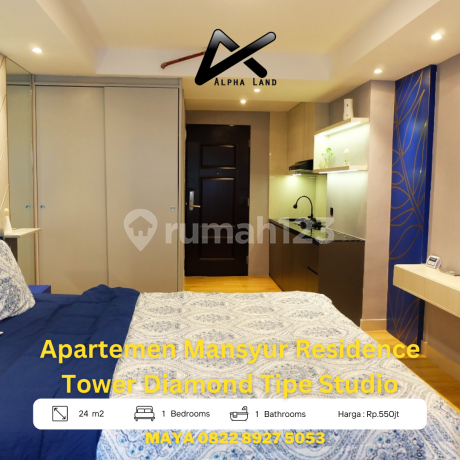 Dijual Apartment Mansyur Residence Tower Diamond Type Studio