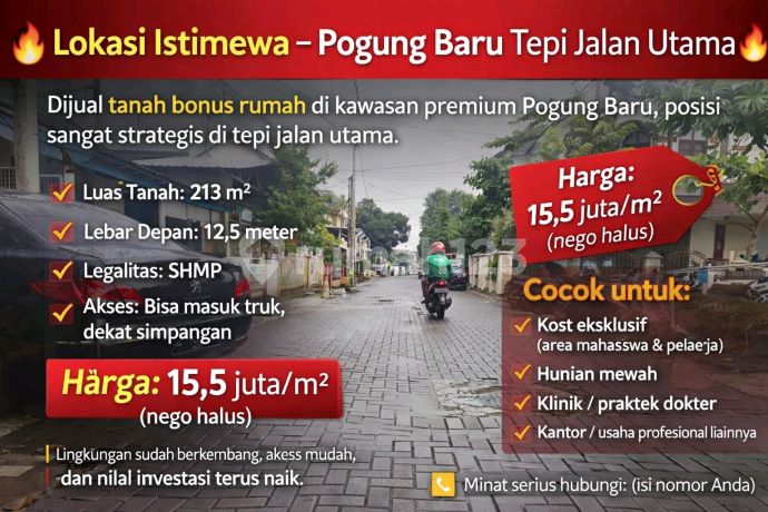Lokasi Istimewa - Pogung Baru Tepi Jalan Utama Lokasi Istimewa - Pogung Baru Tepi Jalan Utama