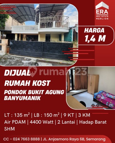 Dijual Rumah Kost Pondok Bukit Agung, Banyumanik, Semarang