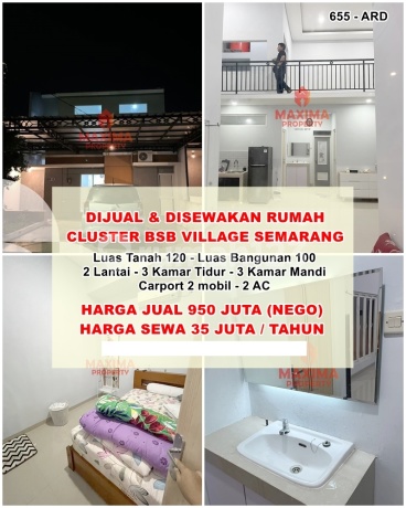 Dijual Rumah Cluster Aurora BSB Village Mijen Semarang