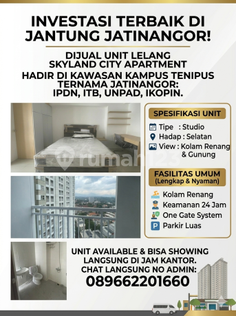 Dijual Unit Lelang Eksklusif- Skyland City Jatinangor Investasi Cerdas di Jantung Jatinangor