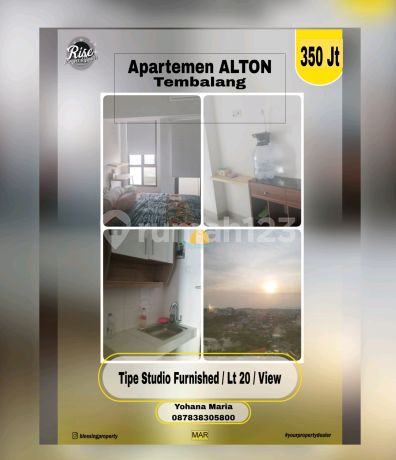Jual Apartemen Alton Furnished Murah Tipe Studio Best View