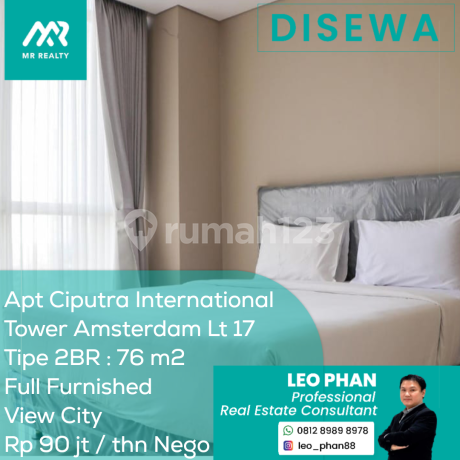 Apartement Ciputra International Tower Amsterdam Lt 17, 2BR, Full Furnished