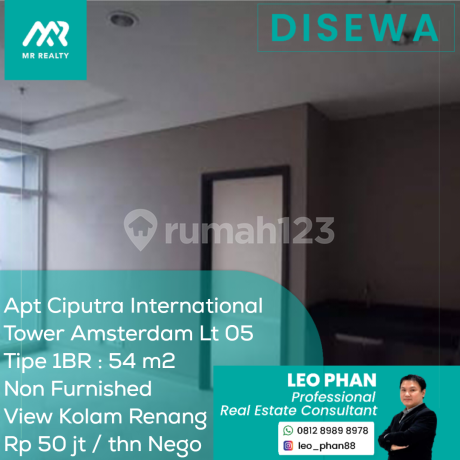 Apartement Ciputra International Tower Amsterdam Lt 05, 1BR, Non Furnished