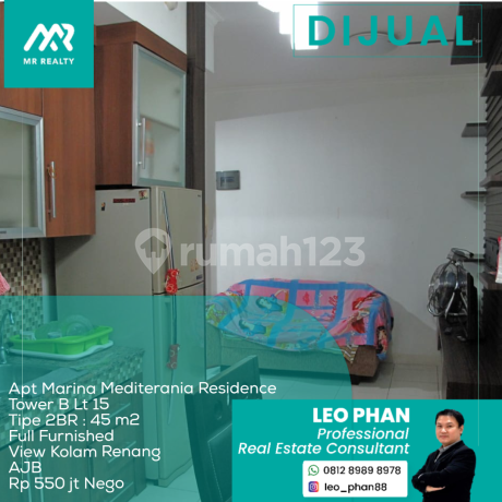 Apartement Marina Mediterania Residence Tower B Lt 15, 2BR, Full Furnished Apartement Marina Mediterania Residence Tower B Lt 15, 2BR, Full Furnished