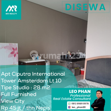 Apartement Ciputra International Tower Amsterdam Lt 10, Studio, Full Furnished