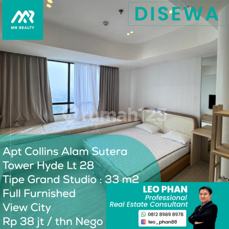 Apartement Collins Tower Hyde Lt 28, Grand Studio, Full Furnished