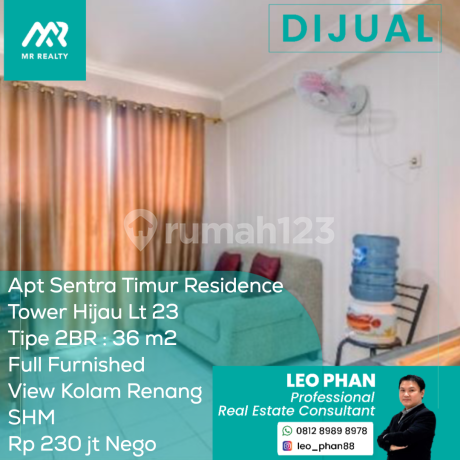 Apartement Sentra Timur Residence Tower Hijau Lt 23, 2br, Full Furnished, SHM Apartement Sentra Timur Residence Tower Hijau Lt 23, 2br, Full Furnished, SHM