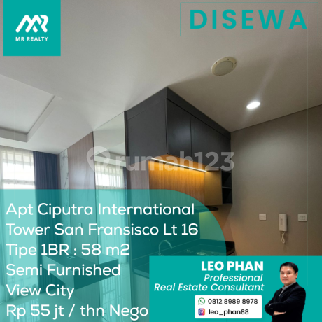 Apartement Ciputra International Tower San Fransisco Lt 16, 1BR, Semi Furnished