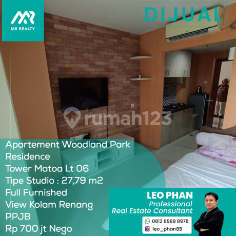 Apartment Woodland Park Residence Tower Matoa LT 06, Studio, Full Furnished