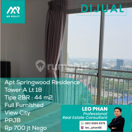 Apartement Springwood Residence Tower A Lt 18, Tipe 2BR, Full Furnished Apartement Springwood Residence Tower A Lt 18, Tipe 2BR, Full Furnished