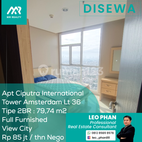 Apartement Ciputra International Tower Amsterdam Lt 36, 2BR, Full Furnished