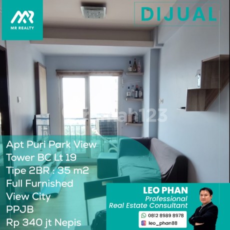 Apartement Puri Park View Tower Bc Lt 19, 2BR, Full Furnished, Ppjb