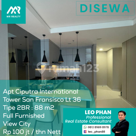 Apartement Ciputra International Tower San Fransisco Lt 36, 2BR, Full Furnished Apartement Ciputra International Tower San Fransisco Lt 36, 2BR, Full Furnished