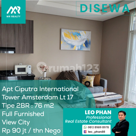 Apartement Ciputra International Tower Amsterdam Lt 17, 2BR, Full Furnished