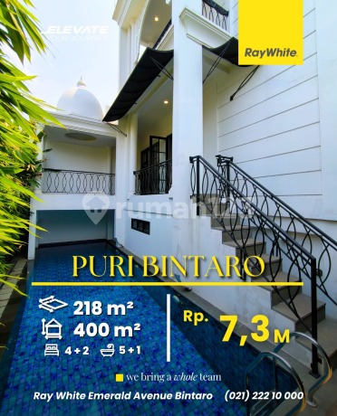 Turun Harga! Rumah Mewah *Ada Kolam Renang* di Puri Bintaro Jaya, Lokasi Strategis; Dekat Akses Tol, Stasiun KRL, Mall, Rs, Sekolah, Dll di Puribintaro Jaya Turun Harga! Rumah Mewah *Ada Kolam Renang* di Puri Bintaro Jaya, Lokasi Strategis; Dekat Akses Tol, Stasiun KRL, Mall, Rs, Sekolah, Dll di Puribintaro Jaya