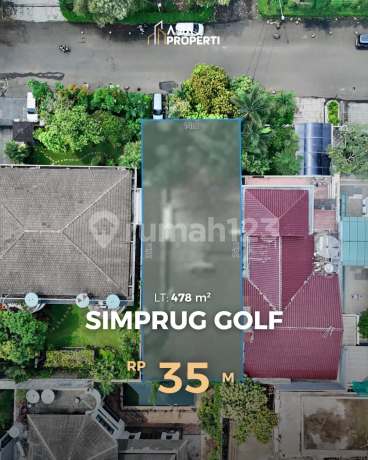 Rumah Lama Hitung Tanah Kawasan Elit Simprug Golf Senayan Jakarta Selatan.