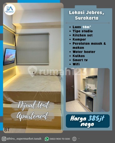 Unit Apartment Solo Urbana Type Studio Furnished 