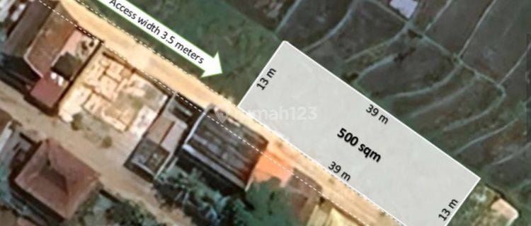 Leasehold - Prime 500 sqm Land in Cemagi, Bali - Rice Field View & 500m to the Beach! 1