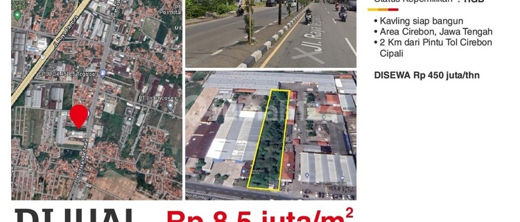 Kavling Komersial Plumbon, Cirebon Dekat Pintu Tol Batik Trusmi 1