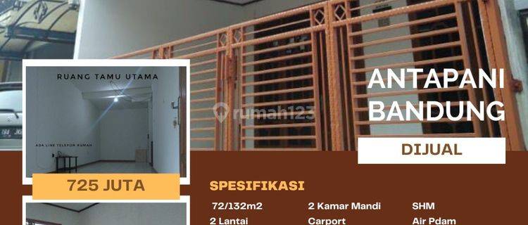 Rumah Dijual di Perumahan Antapani Bandung Akses Jalan 1 Mobil 1