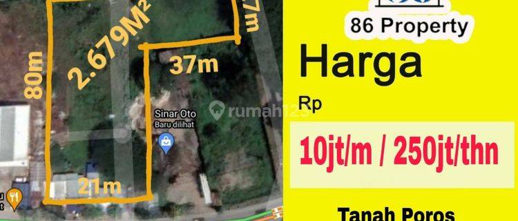 Disewakan Tanah di Perintis Kemerndekaan KM 13 luas diatas 2000m2 bentuk  1