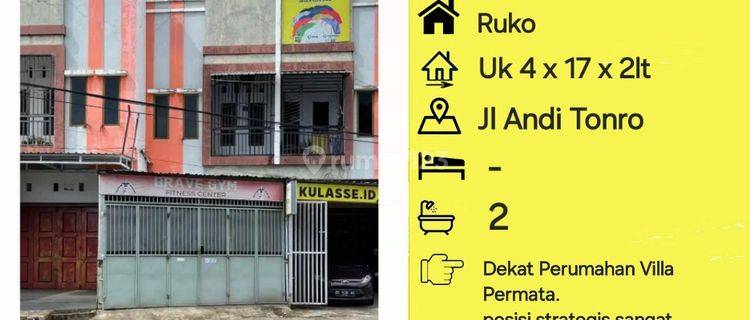 Jual Ruko Jl Andi Tonro Dkt Kumala , Alauddin , Mappaodang 1