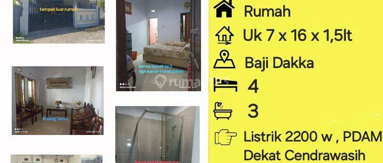 Jual Rumah Jl Baji Dakka Dkt Cendrawasih , Belibis , Nuri 1