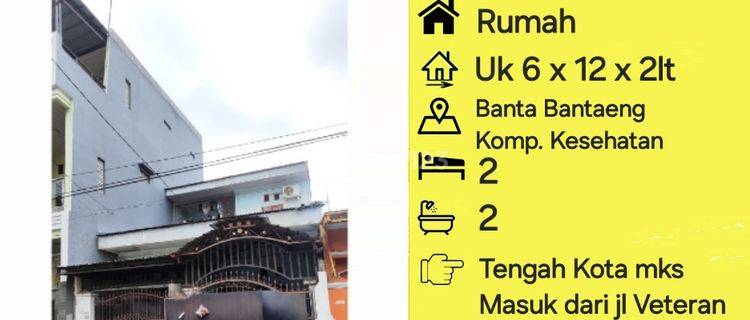 Dijual Rumah Jl Banta Bantaeng Masuk Dari Jl Veteran Selatan Kompleks 1