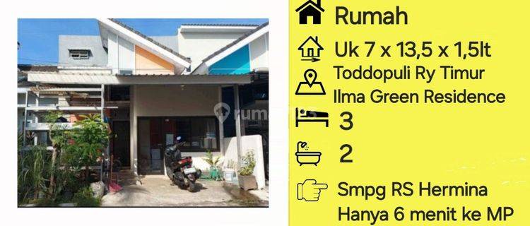 Jual Rumah Ilma Green Residence Jl Toddopuli Raya Timur Dkt Mp 1